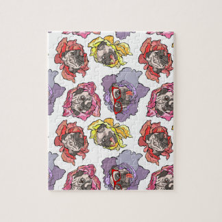 Pug Flowers Jigsaw Puzzle
