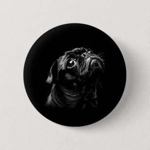 Pug For Dog Mum Dad Funny Cute Black Pug Men Women 6 Cm Round Badge