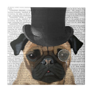 Pug, Formal Hound and Hat Tile