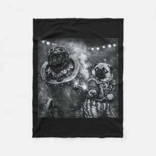 Pug Funny Boys Girls Costume Retro Meme Circus Fleece Blanket
