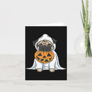 Pug Ghost Dog Halloween Card