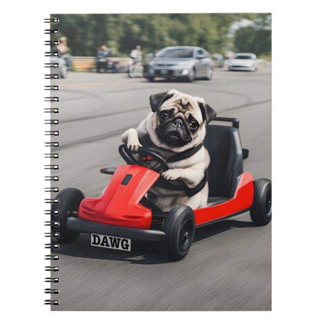 Pug go-kart racing notebook (Front)