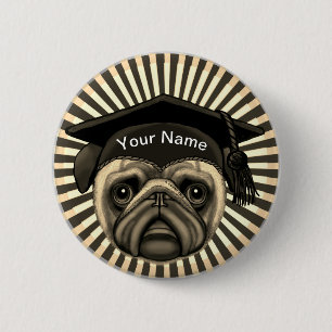 Pug Grad 6 Cm Round Badge