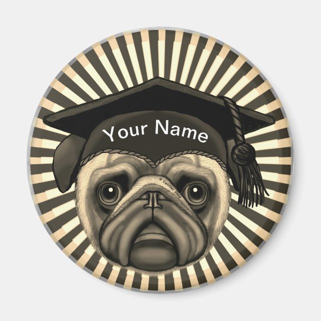 Pug Grad   Magnet (Front)