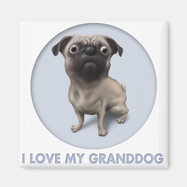 Pug Granddog Magnet (Front)