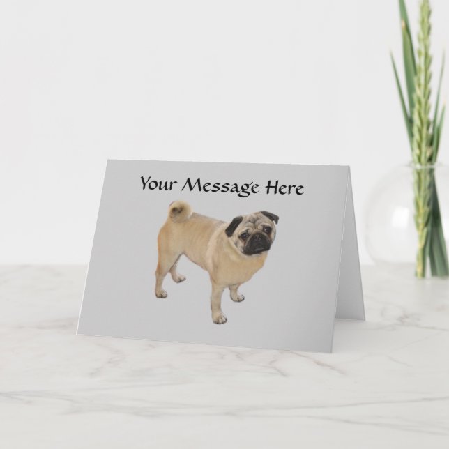 Pug Greeting Card (Front)