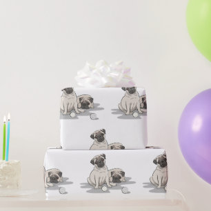Pug Group Cartoon Wrapping Paper