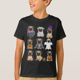 Pug Halloween Costume Spooky Ghost Pumpkin Pug Hal T-Shirt