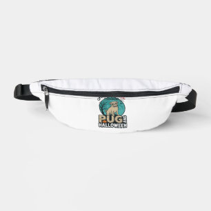 Pug Halloween Girl Vintage Vector Design (2)_1 Bum Bags