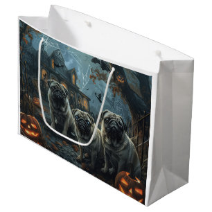 Pug Halloween Night Doggy Delight Large Gift Bag