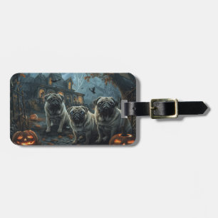 Pug Halloween Night Doggy Delight Luggage Tag