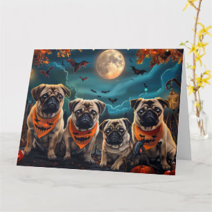 Pug Halloween Spooky  Card