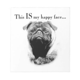 Pug Happy Face Notepad