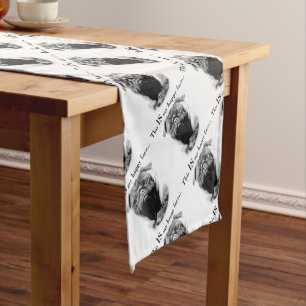 Pug Happy Face Short Table Runner