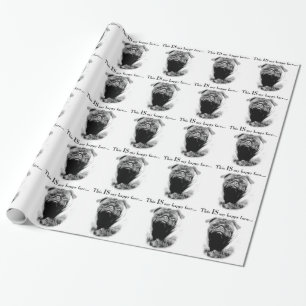 Pug Happy Face Wrapping Paper