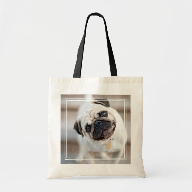 Pug Head Tilt Tote Bag (Front)