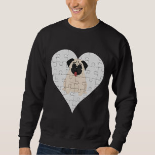 Pug Heart Jigsaw Pieces Design - Pug Classic T-Shi Sweatshirt