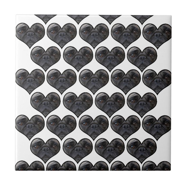 Pug Hearts Tile (Front)