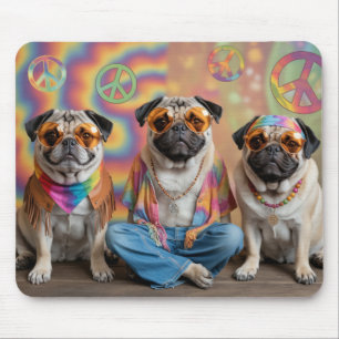 Pug Hippie Mousepad