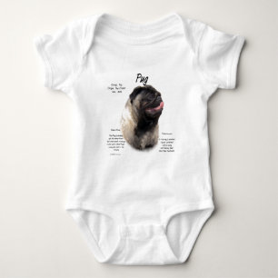 Pug History Design Baby Bodysuit