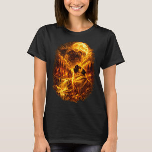 Pug howling at moon dramatic full moon  T-Shirt