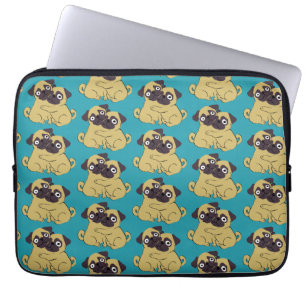 Pug hug Blue, Laptop Sleeve