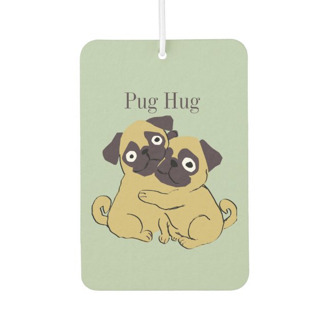 Pug hug  car air freshener (Front)