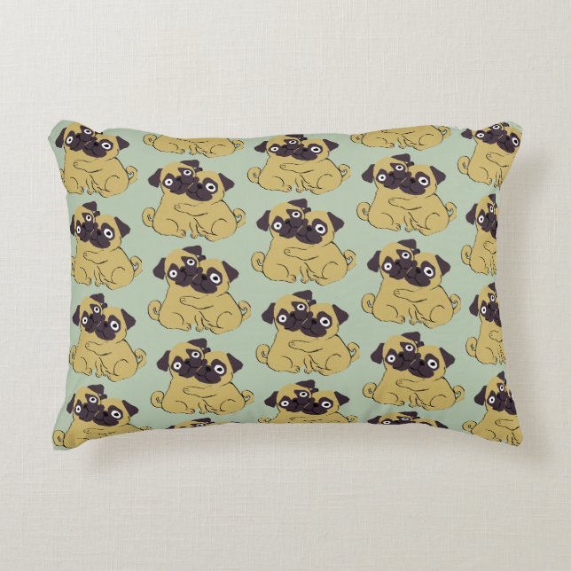 Pug hug  decorative cushion (Front)