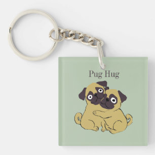 Pug hug key ring
