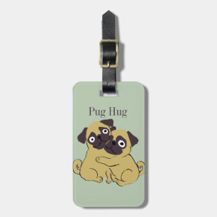 Pug hug  luggage tag