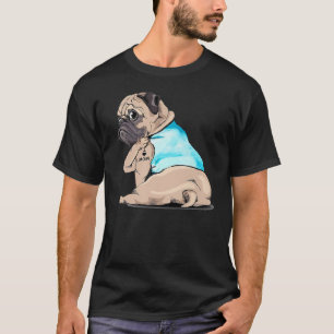 Pug I Love Mom Tattooed Dog Mommy Mother Day T-Shirt