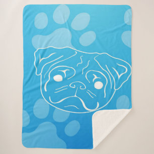 Pug Illustration Blanket