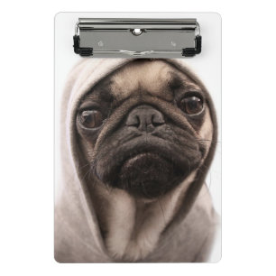 Pug In A Hoodie Mini Clipboard