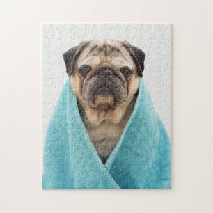 Pug in a Towel Jigsaw Puzzle