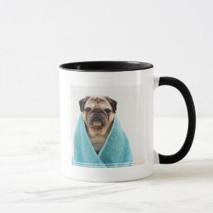 Pug in a Towel Mug
