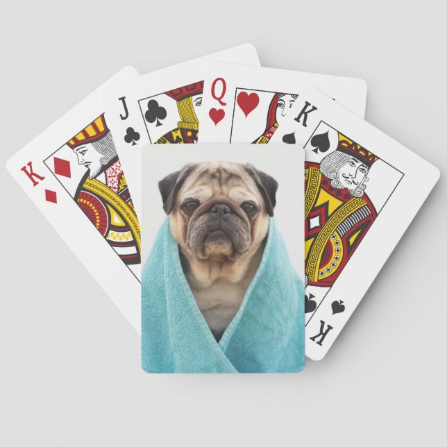 Pug in a Towel Playing Cards (Back)
