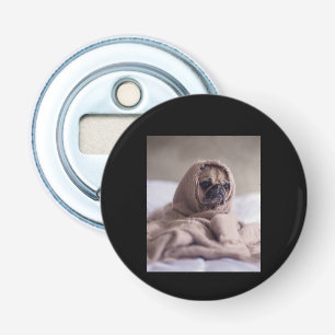 Pug In Blanket Cute Pug Dog Lover Gift Bottle Opener