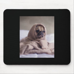 Pug In Blanket Cute Pug Dog Lover Gift Mouse Pad