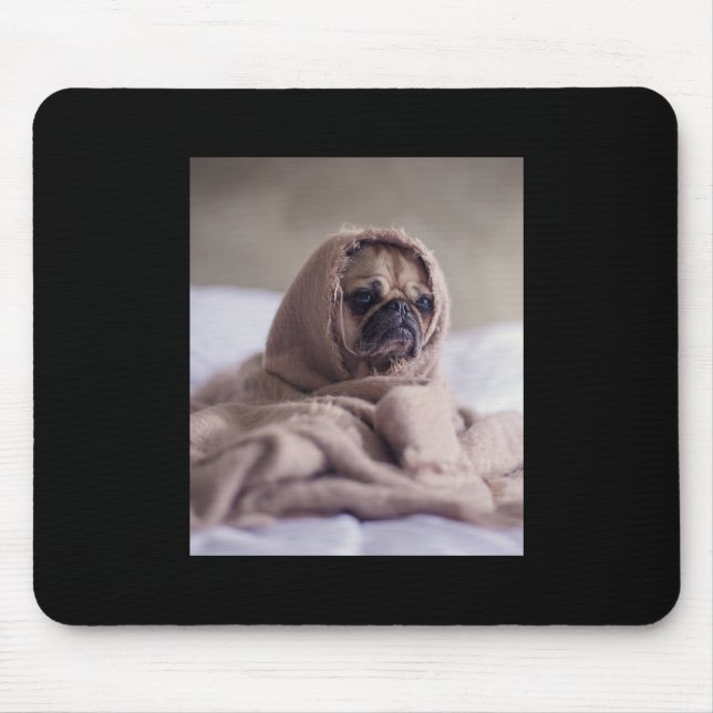 Pug In Blanket Cute Pug Dog Lover Gift Mouse Pad (Front)