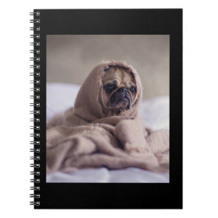 Pug In Blanket Cute Pug Dog Lover Gift Notebook