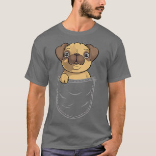 Pug in breast pocket pug bag  T-Shirt