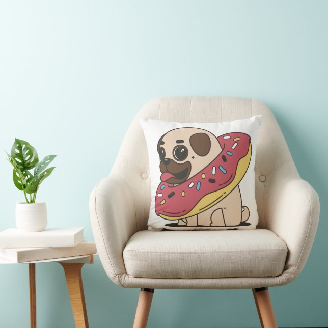 Pug In Doughnut Cushion (Chair)