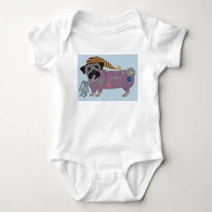 Pug in PJs Baby Bodysuit
