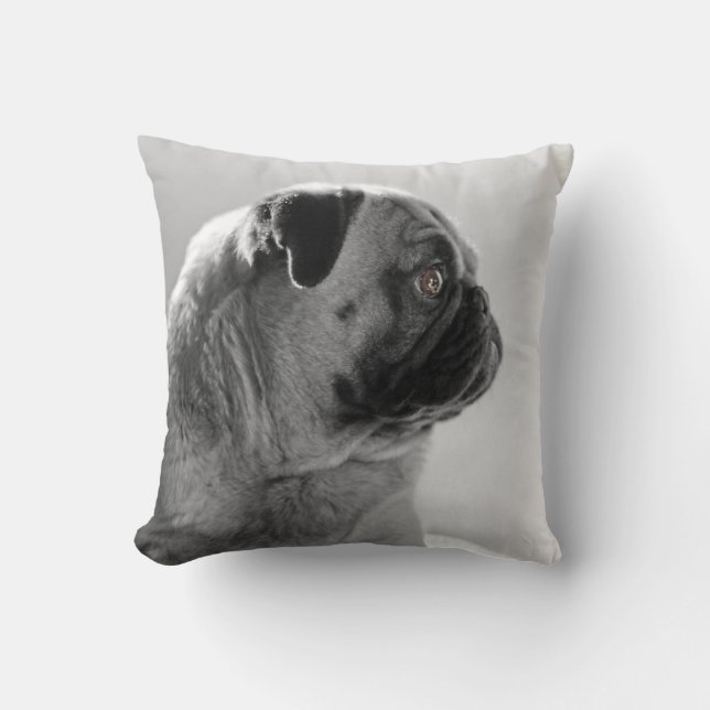 Pug in Profile Cushion (Front)
