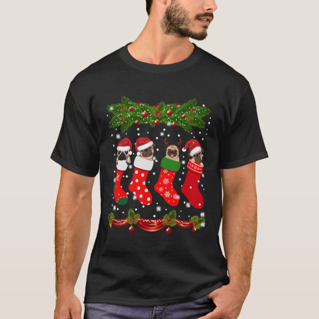 Pug in Socks Christmas Dog Lovers Xmas Sweater Ess (Front)