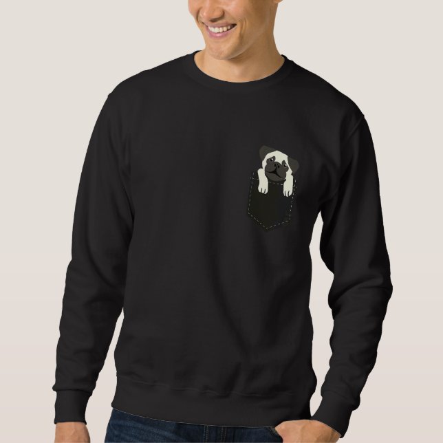 Pug In Your Pocket Dog Face Sweatshirt (Front)