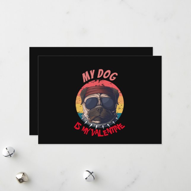 PUG IS MY VALENTINE  HOLIDAY CARD (Front/Back In Situ)
