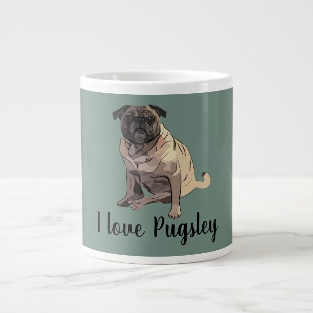 Pug Large Coffee Mug (Front)
