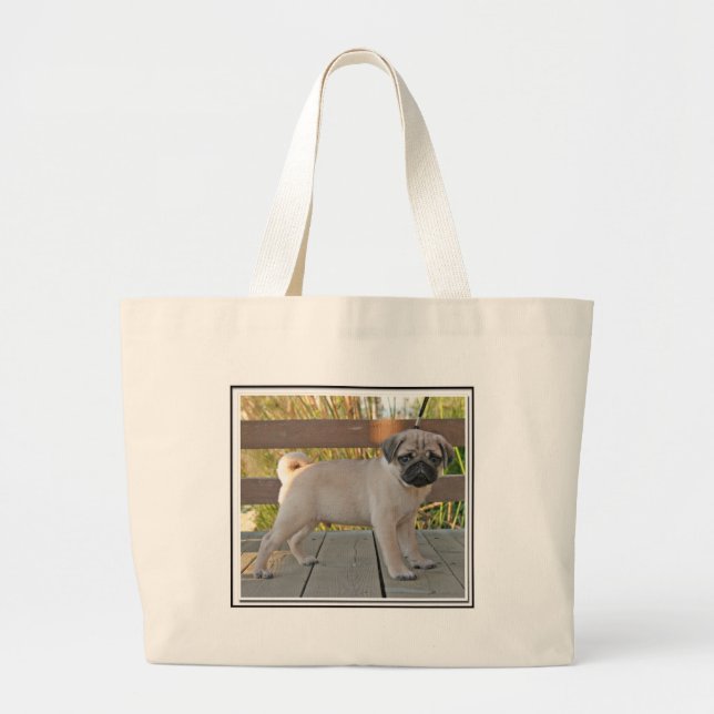 Pug Large Tote Bag (Front)