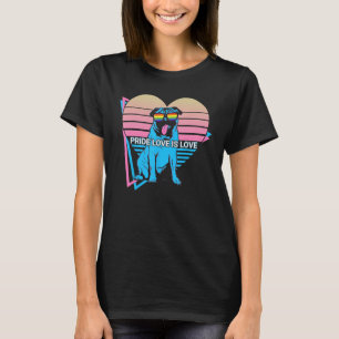 Pug LGBTQ Retro Pride Love Is Love T-Shirt